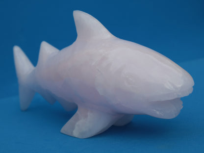 Mangano Calcite hand-carved shark 687g Rocks and Things