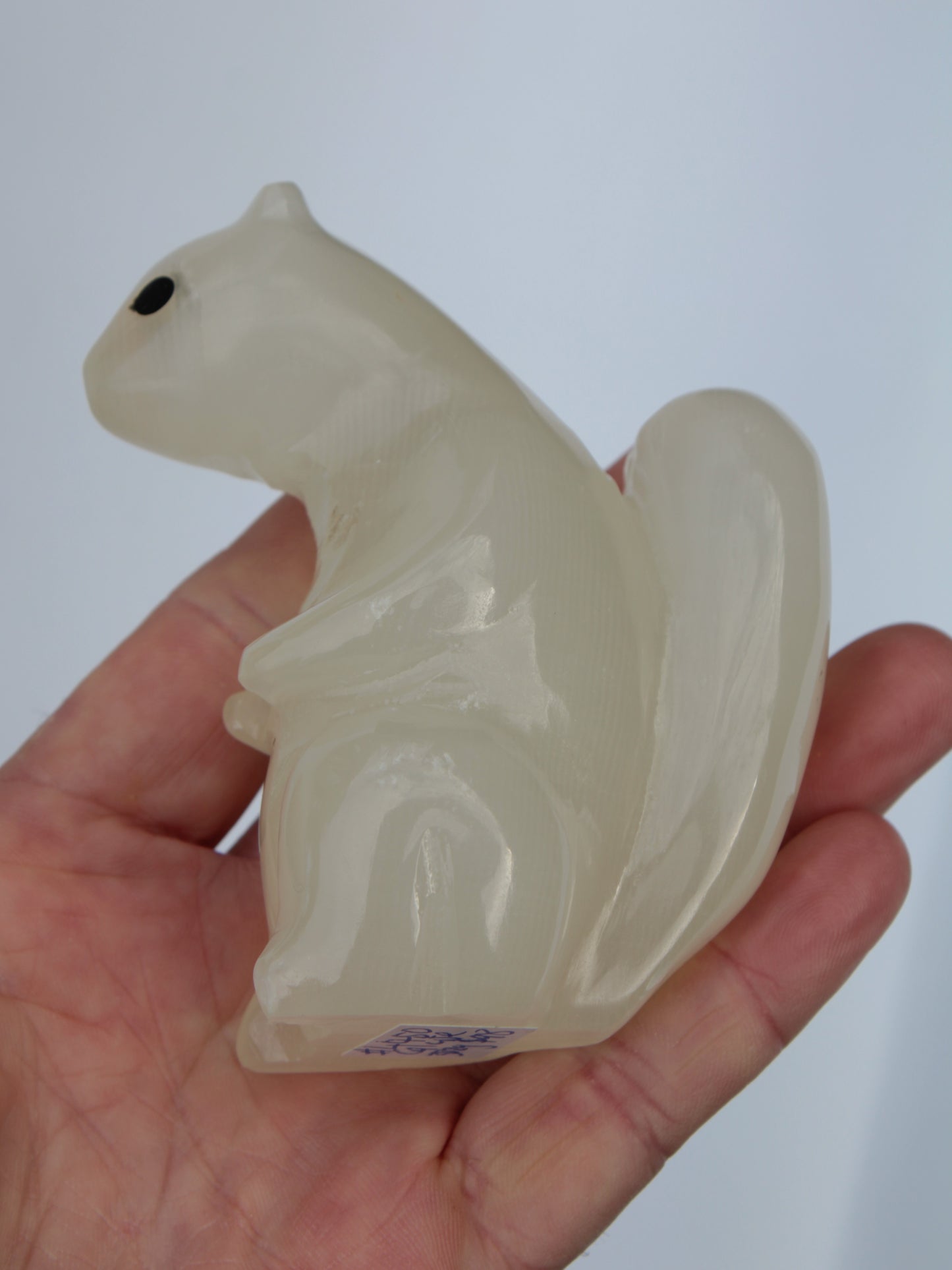 Squirrel hand carved in Calcite 352.7g Rocks and Things