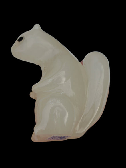 Squirrel hand carved in Calcite 352.7g in sunshine - Rocks and Things Store