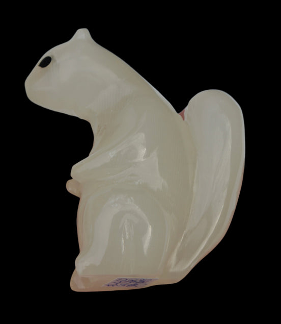 Squirrel hand carved in Calcite 352.7g in sunshine - Rocks and Things Store