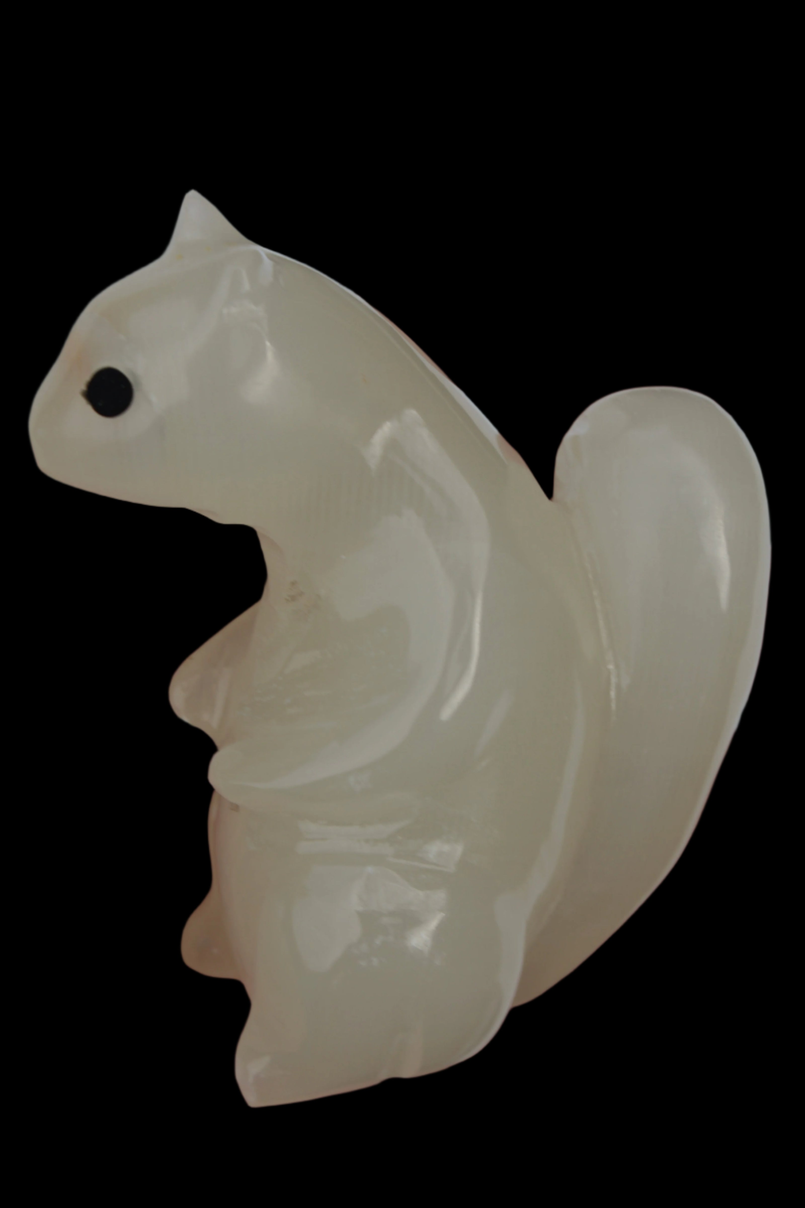 Squirrel hand carved in Calcite 352.7g in sunshine - Rocks and Things Store