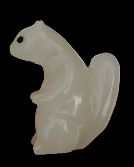 Squirrel hand carved in Calcite 352.7g in sunshine - Rocks and Things Store