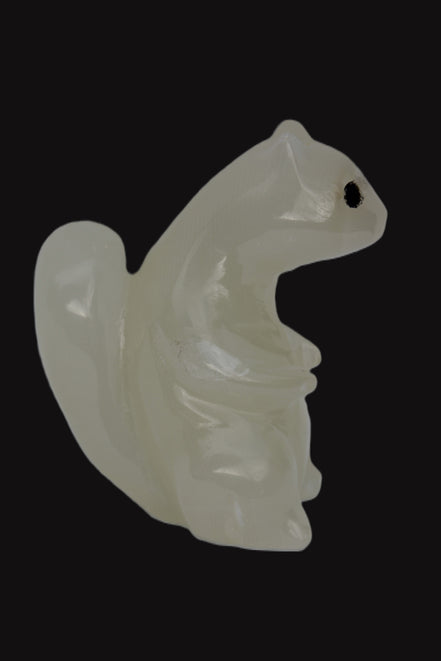 Squirrel hand carved in Calcite 352.7g in sunshine - Rocks and Things Store