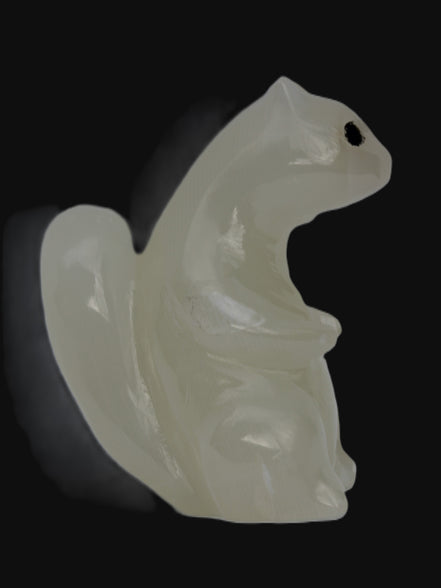 Squirrel hand carved in Calcite 352.7g in sunshine - Rocks and Things Store