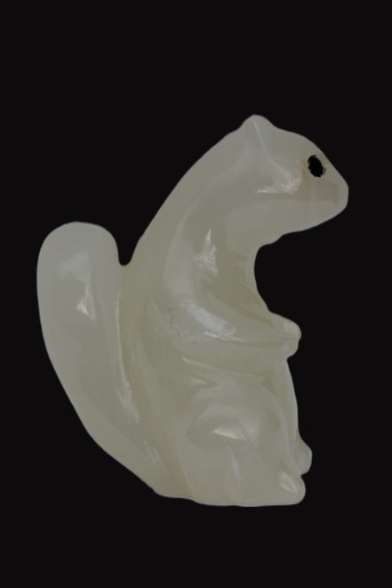 Squirrel hand carved in Calcite 352.7g in sunshine - Rocks and Things Store