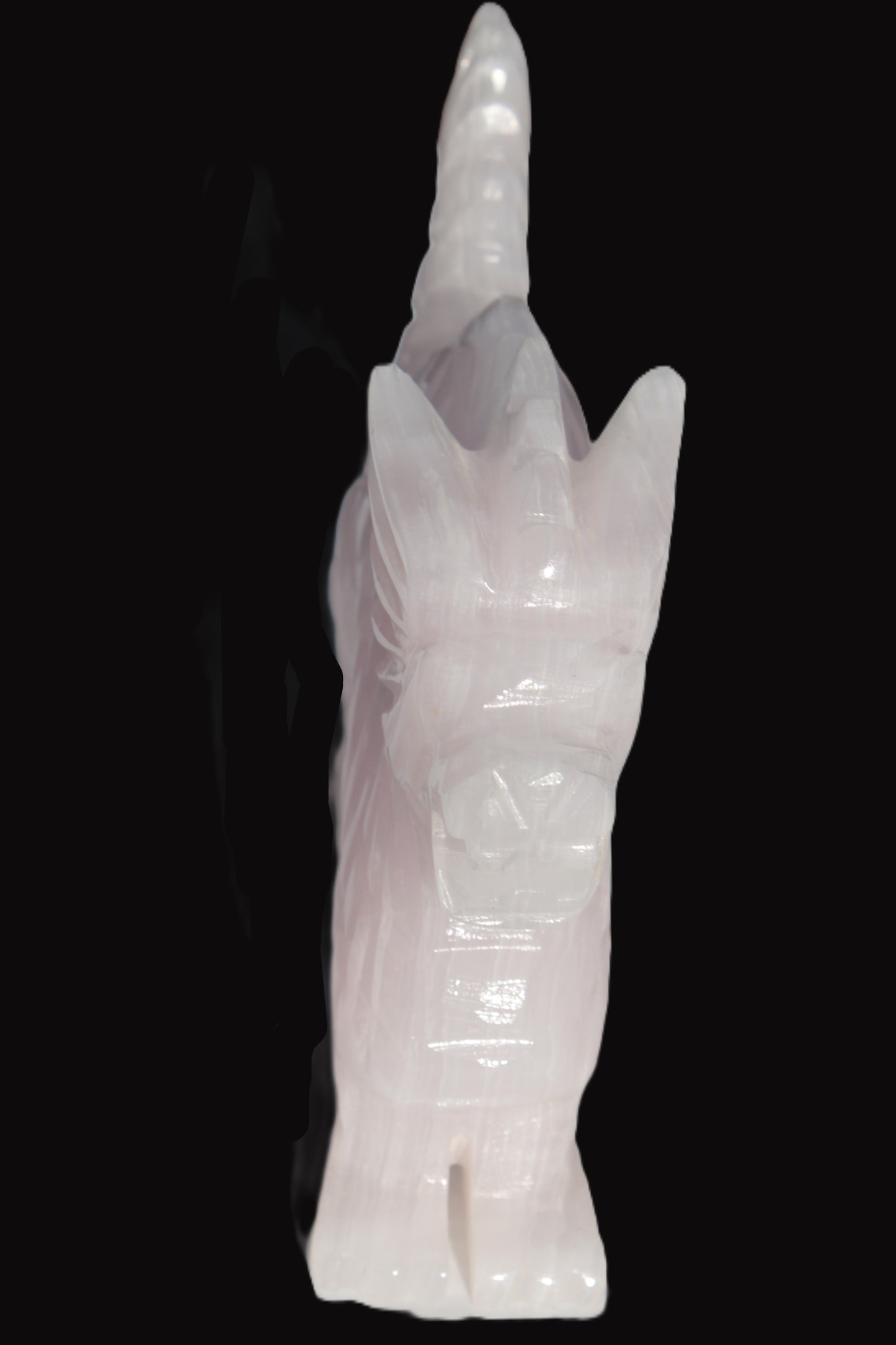 Mangano Calcite hand-carved Dragon 952g Rocks and Things