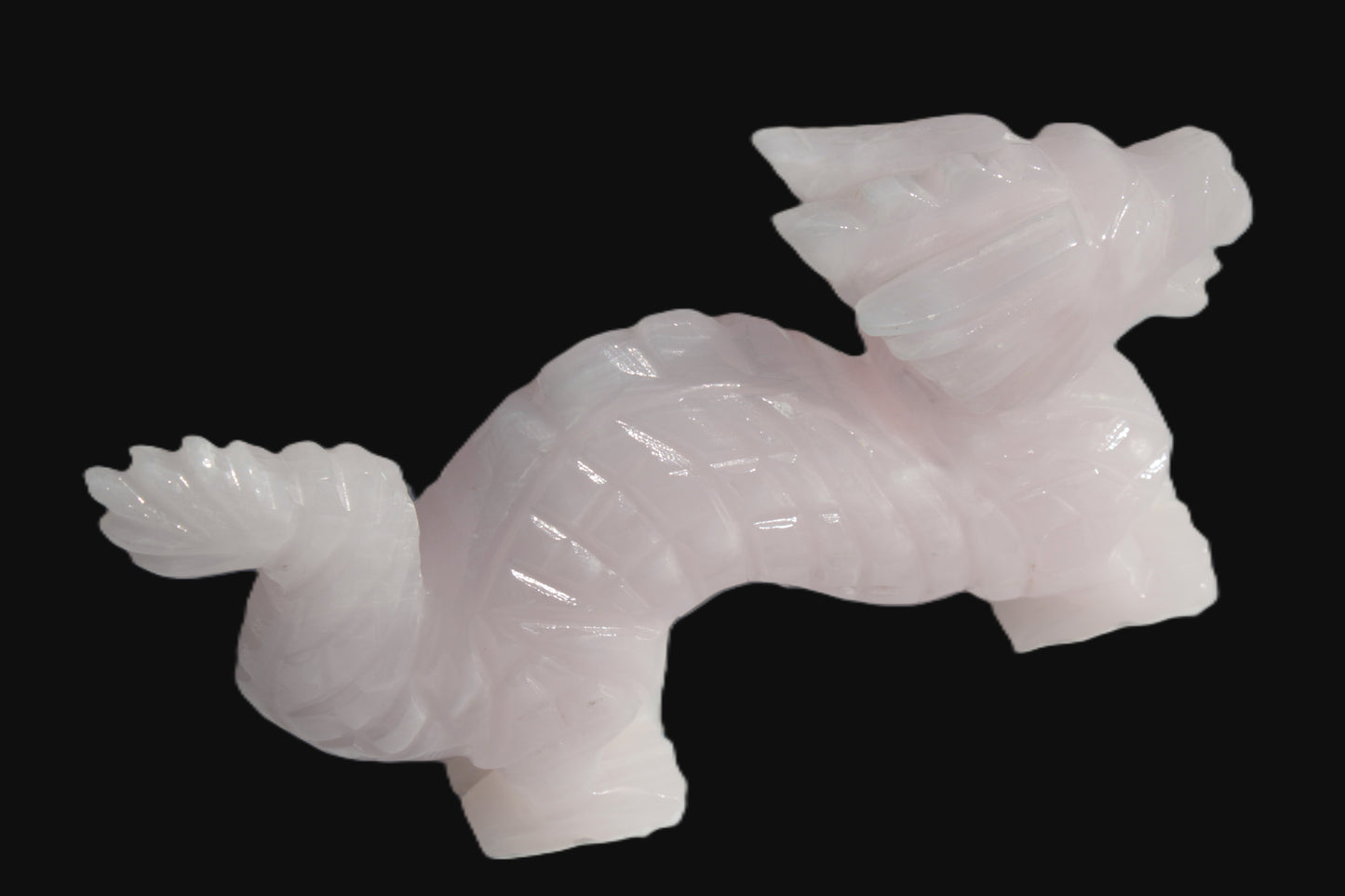 Mangano Calcite hand-carved Dragon 952g Rocks and Things