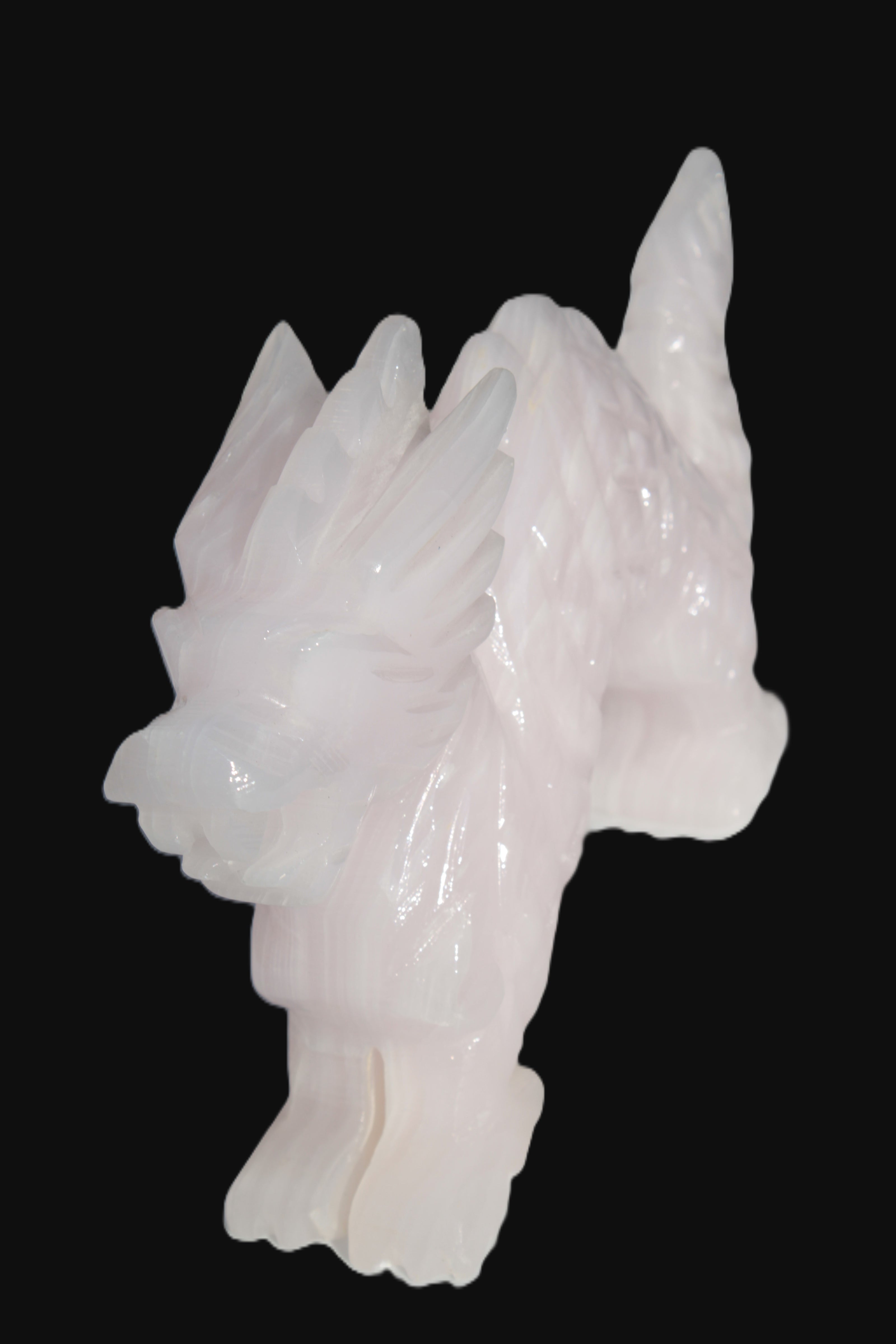 Mangano Calcite hand-carved Dragon 907g Rocks and Things