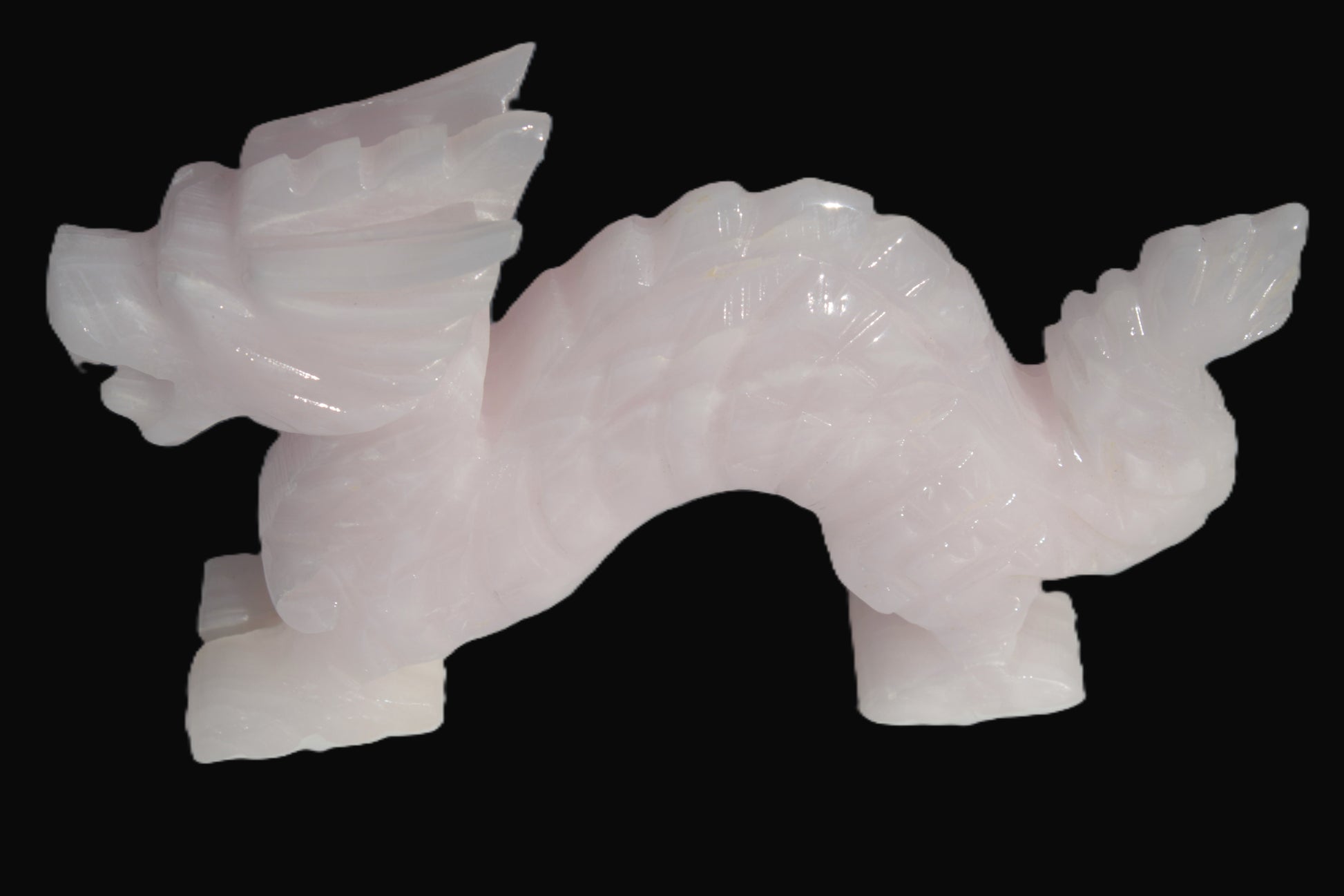 Mangano Calcite hand-carved Dragon 907g Rocks and Things