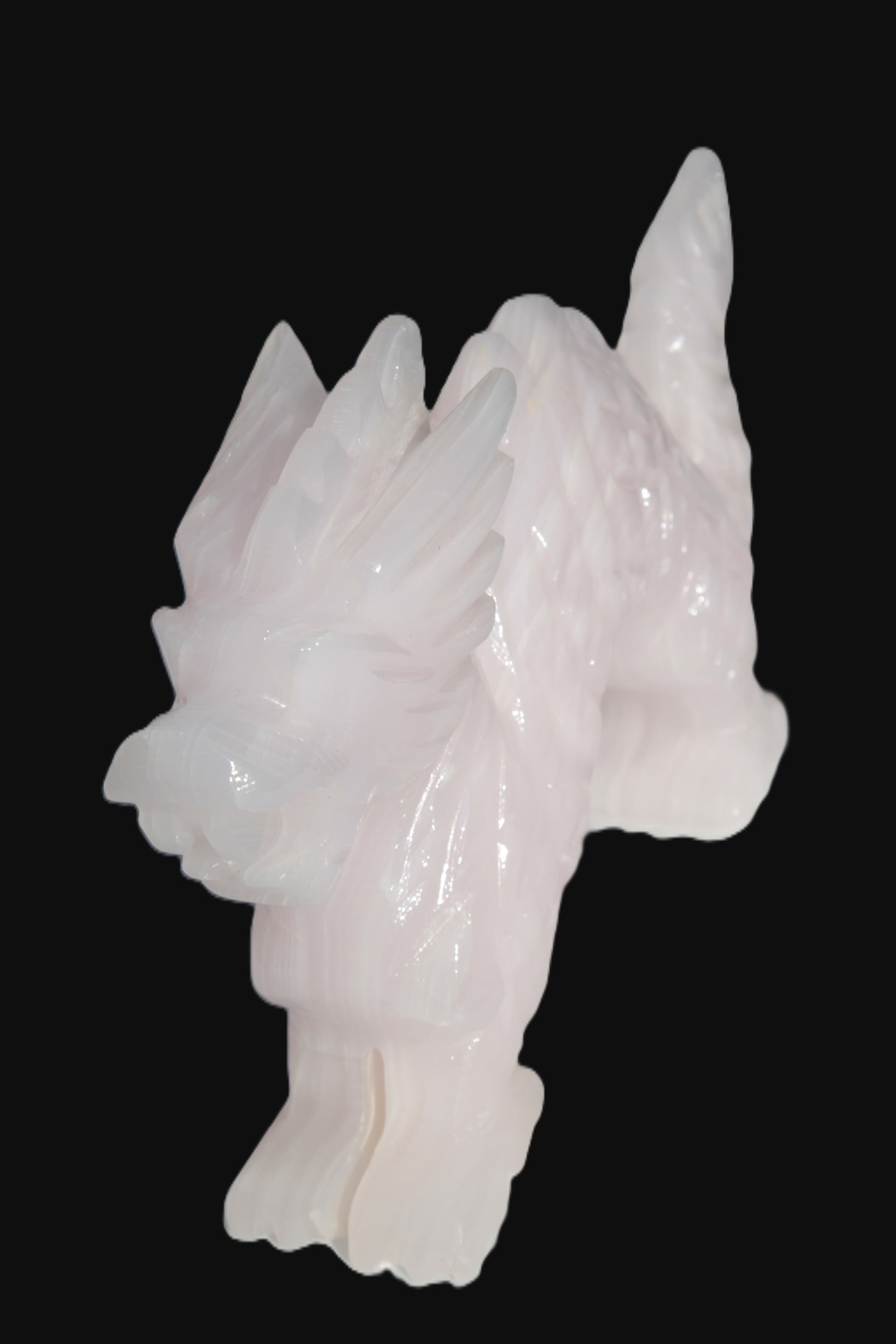 Mangano Calcite hand-carved Dragon 907g Rocks and Things