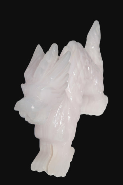 Mangano Calcite hand-carved Dragon 907g Rocks and Things