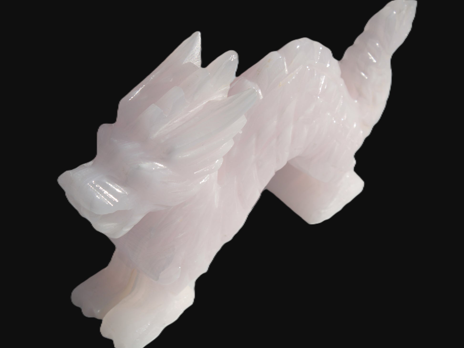 Mangano Calcite hand-carved Dragon 907g Rocks and Things