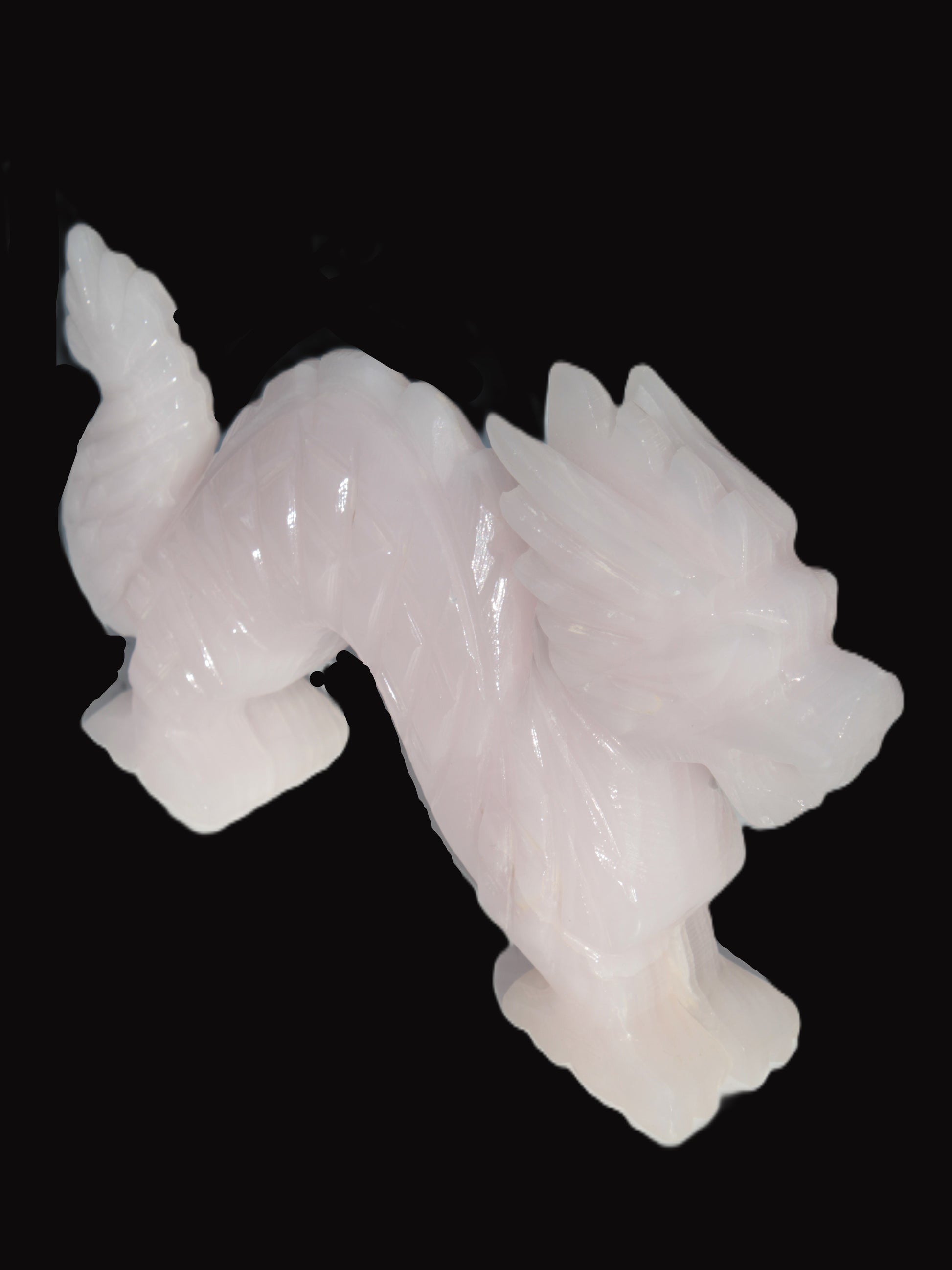 Mangano Calcite hand-carved Dragon 907g Rocks and Things