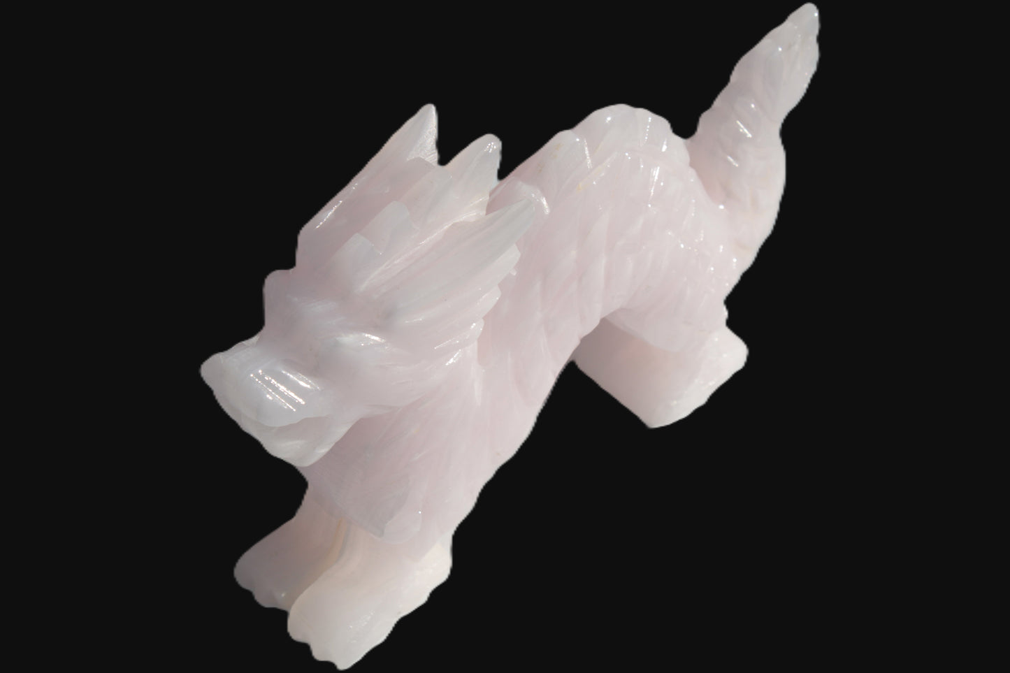 Mangano Calcite hand-carved Dragon 907g Rocks and Things