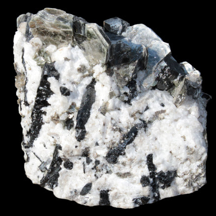 Black Tourmaline crystals massed with amazing Lepidolite sandwiches and Muscovite clusters in Feldspar matrix 800g - Rocks and Things Store