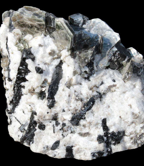 Black Tourmaline crystals massed with amazing Lepidolite sandwiches and Muscovite clusters in Feldspar matrix 800g - Rocks and Things Store