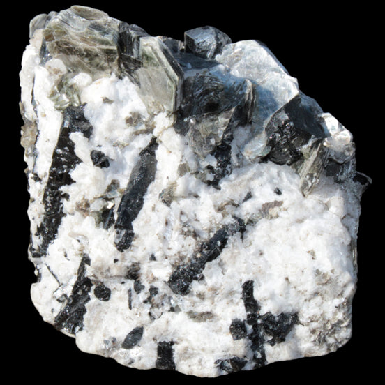 Black Tourmaline crystals massed with amazing Lepidolite sandwiches and Muscovite clusters in Feldspar matrix 800g - Rocks and Things Store