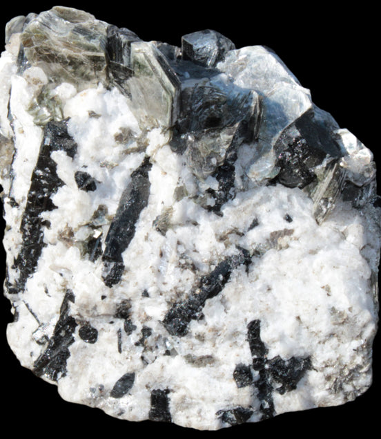 Black Tourmaline crystals massed with amazing Lepidolite sandwiches and Muscovite clusters in Feldspar matrix 800g - Rocks and Things Store