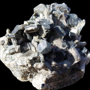 Black Tourmaline crystals massed with amazing Lepidolite sandwiches and Muscovite clusters in Feldspar matrix 800g in sunlight - Rocks and Things Store