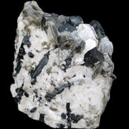 Black Tourmaline crystals massed with amazing Lepidolite sandwiches and Muscovite clusters in Feldspar matrix 800g in sunlight - Rocks and Things Store