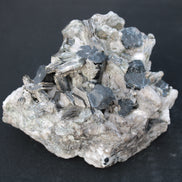 Black Tourmaline crystals massed with amazing Lepidolite sandwiches and Muscovite clusters in Calcite matrix 800g Rocks and Things