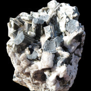 Black Tourmaline crystals massed with amazing Lepidolite sandwiches and Muscovite clusters in Feldspar matrix 800g in sunlight - Rocks and Things Store