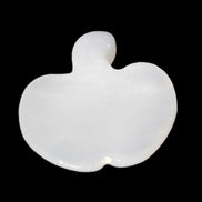 Mangano Calcite hand-carved apple 50-59g in sunlight - Rocks and Things Store