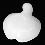 Mangano Calcite hand-carved apple 50-59g Rocks and Things