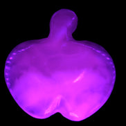 Mangano Calcite hand-carved apple 50-59g Rocks and Things