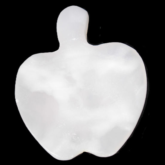 Mangano Calcite hand-carved apple 41-49g in sunlight - Rocks and Things Store