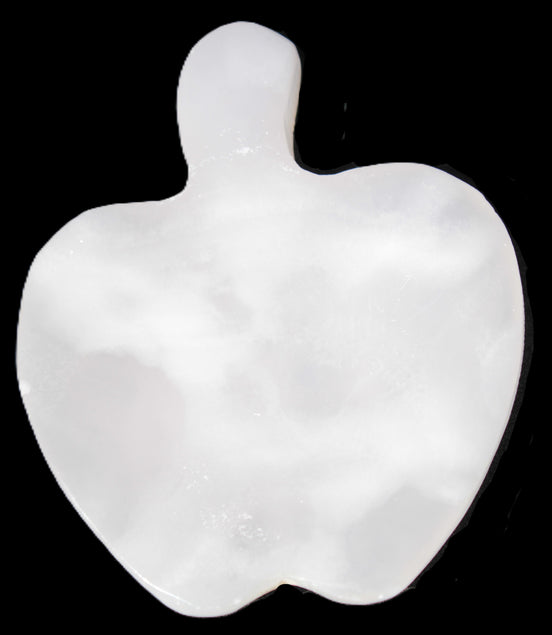 Mangano Calcite hand-carved apple 41-49g Rocks and Things