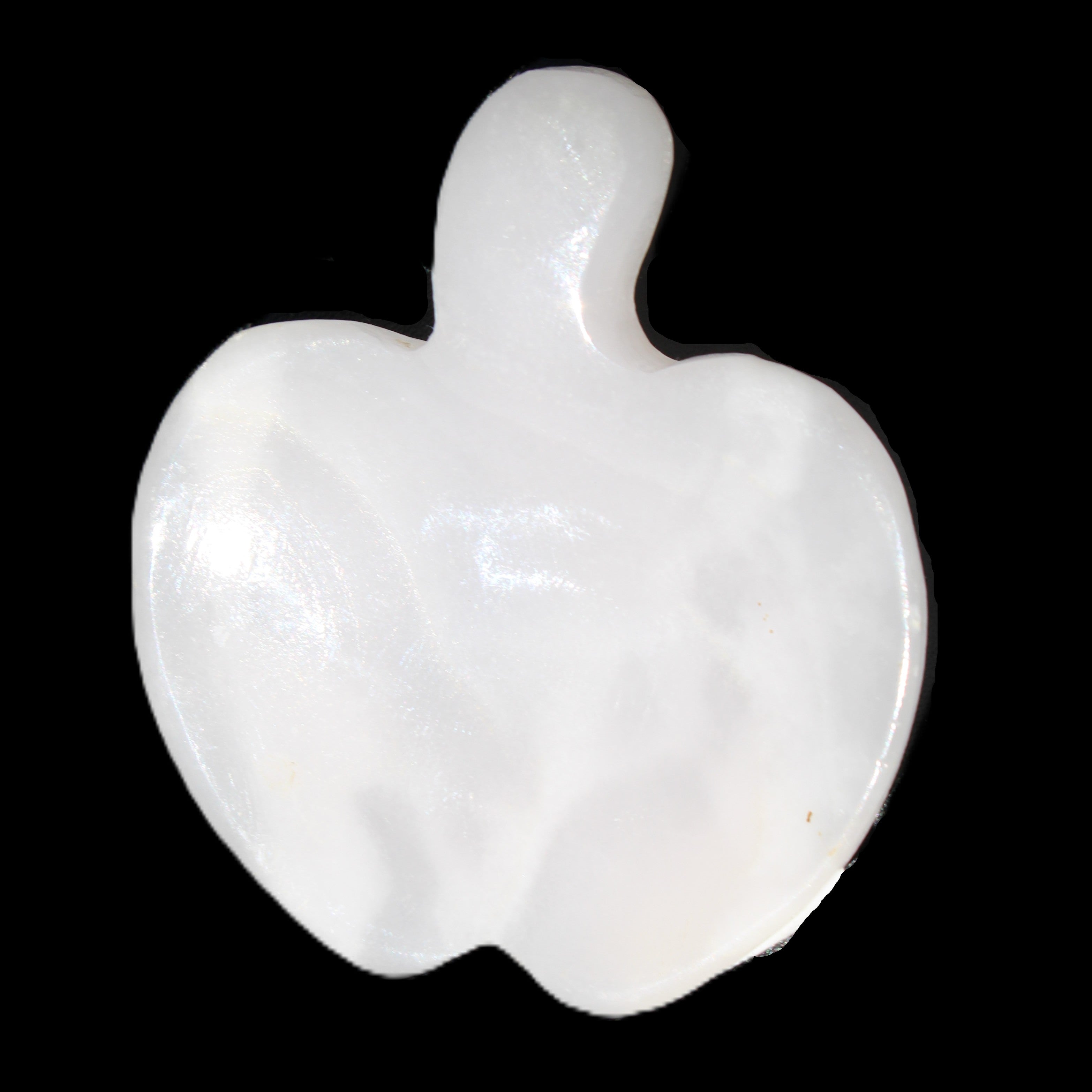 Mangano Calcite hand-carved apple 41-49g in sunlight - Rocks and Things Store