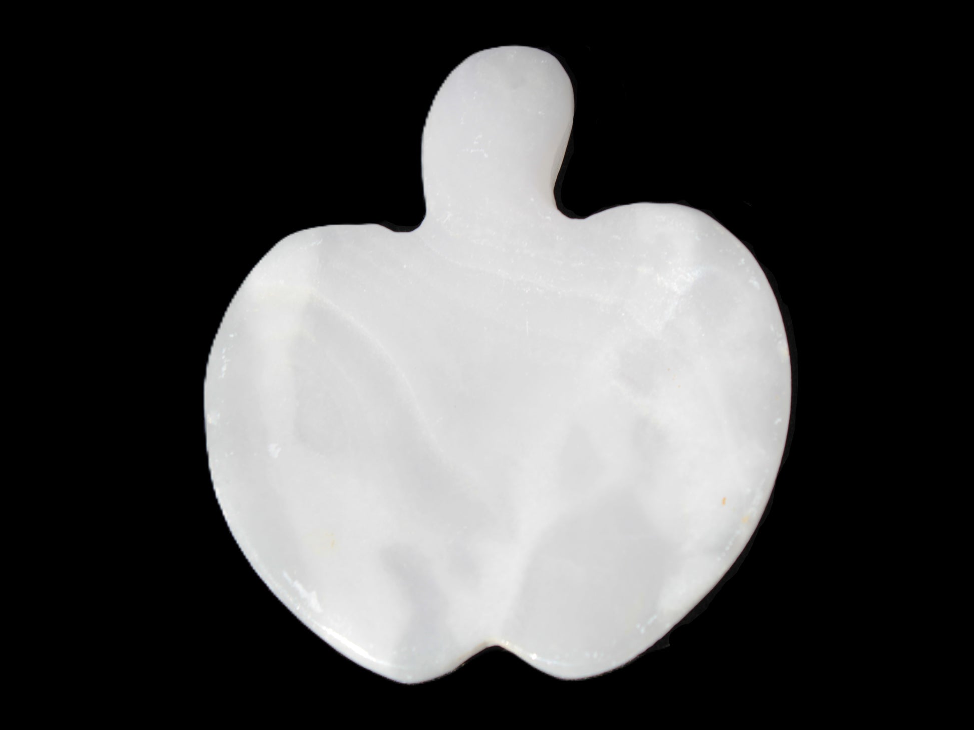 Mangano Calcite hand-carved apple 41-49g Rocks and Things