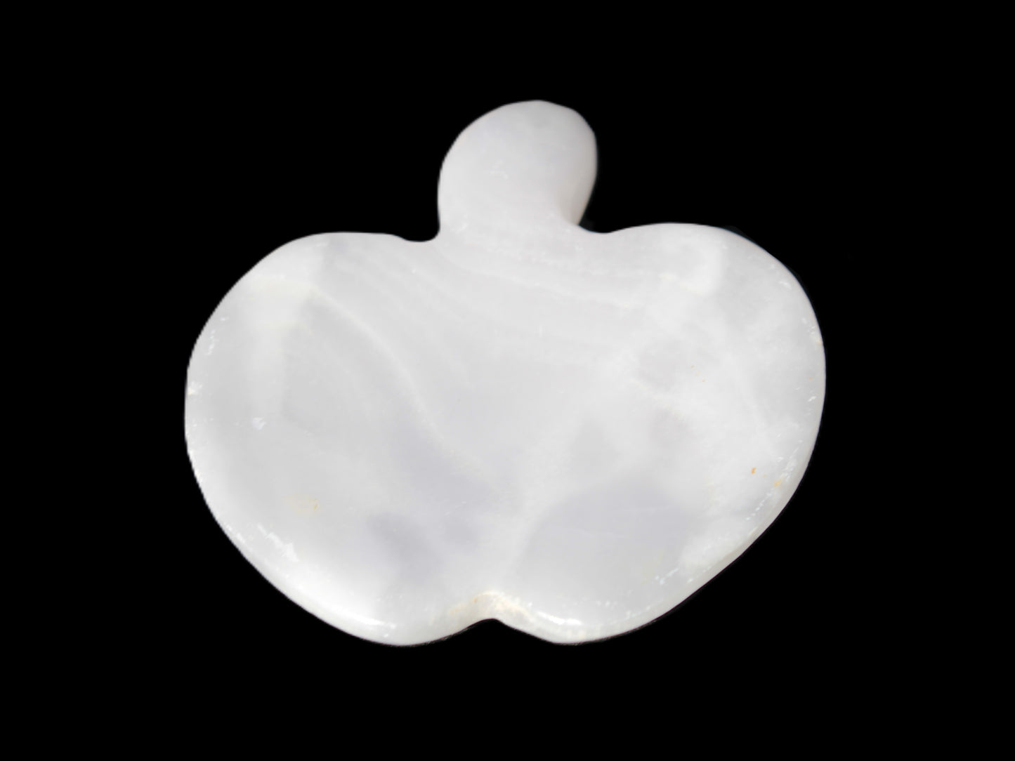 Mangano Calcite hand-carved apple 41-49g Rocks and Things