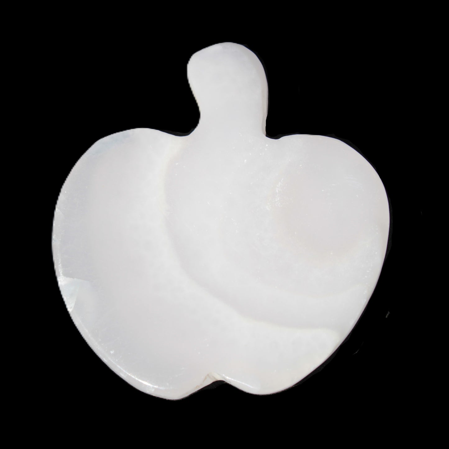 Mangano Calcite hand-carved apple 41-49g Rocks and Things