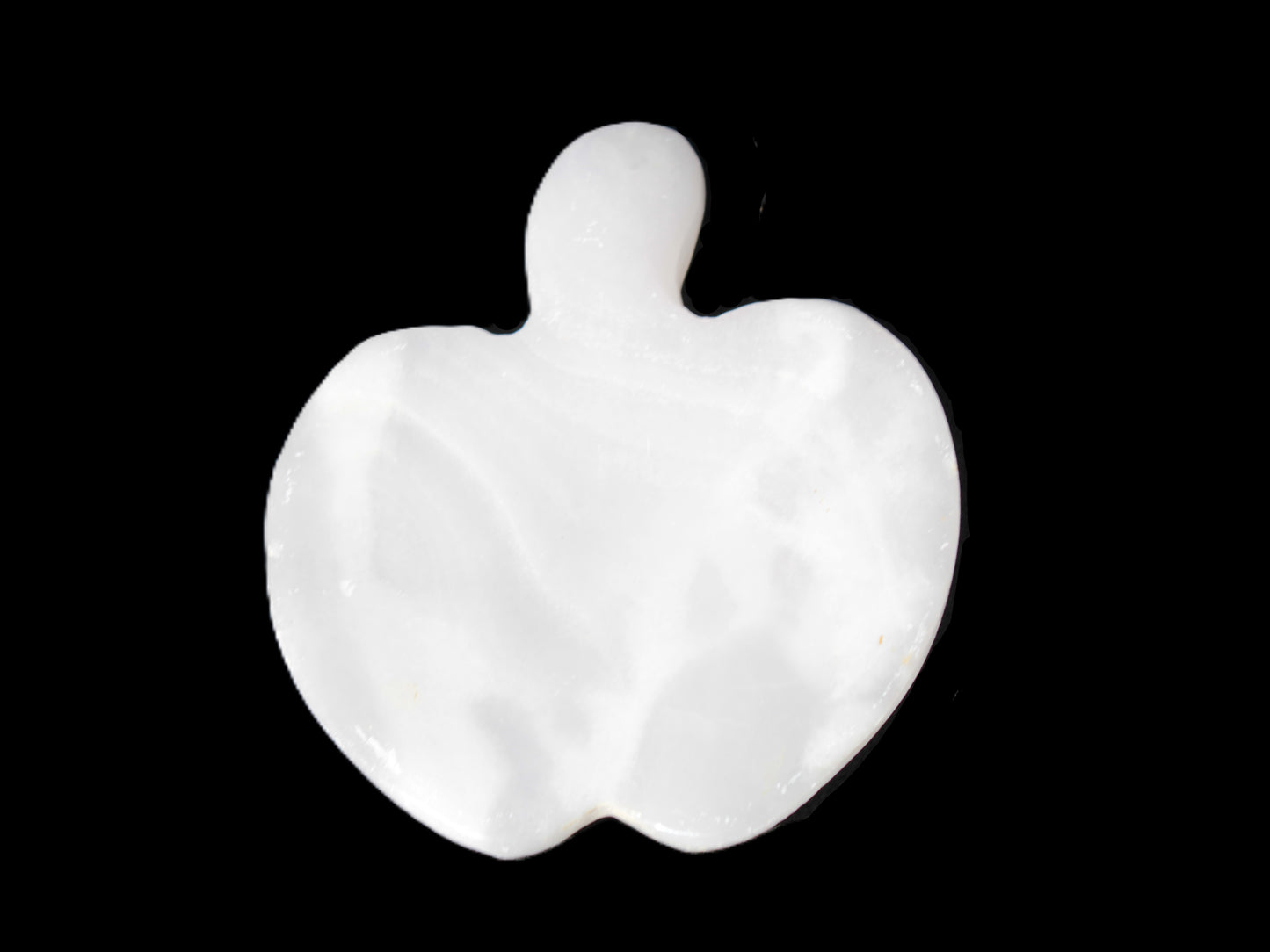 Mangano Calcite hand-carved apple 41-49g Rocks and Things