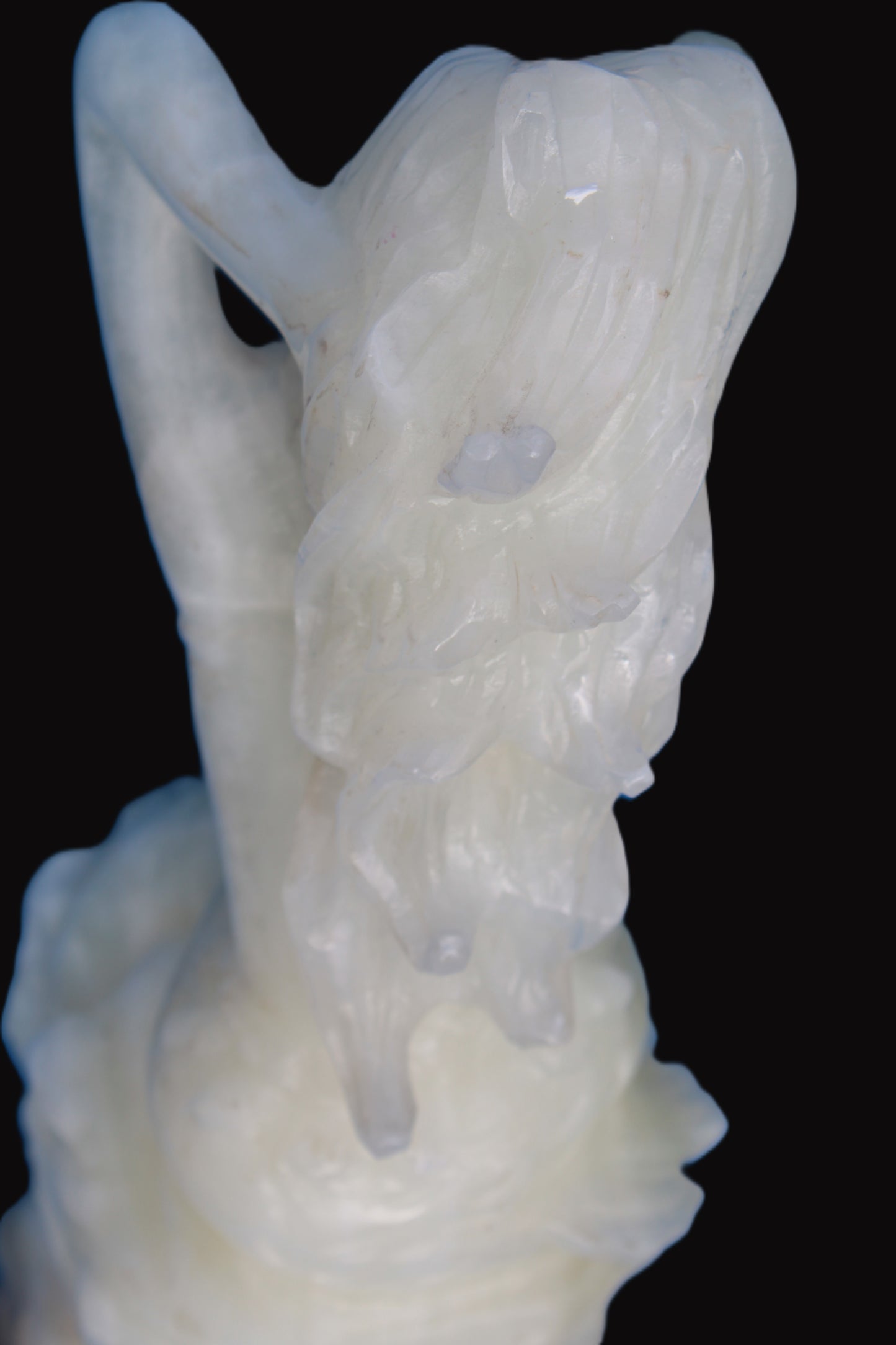 Mermaid hand-carved White Jade 320mm 3900g Rocks and Things