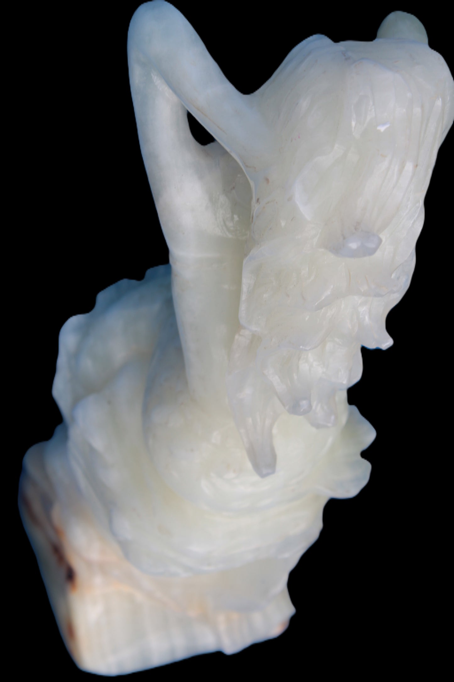 Mermaid hand-carved White Jade 320mm 3900g Rocks and Things