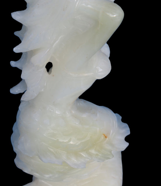 Mermaid hand-carved White Jade 320mm 3900g Rocks and Things