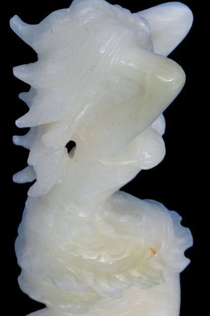 Mermaid hand-carved White Jade 320mm 3900g Rocks and Things