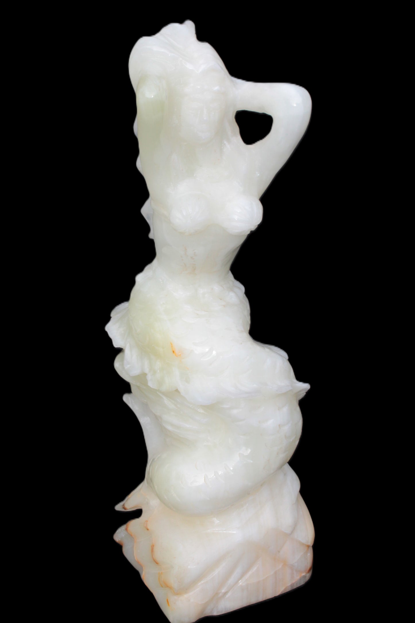 Mermaid hand-carved White Jade 320mm 3900g Rocks and Things