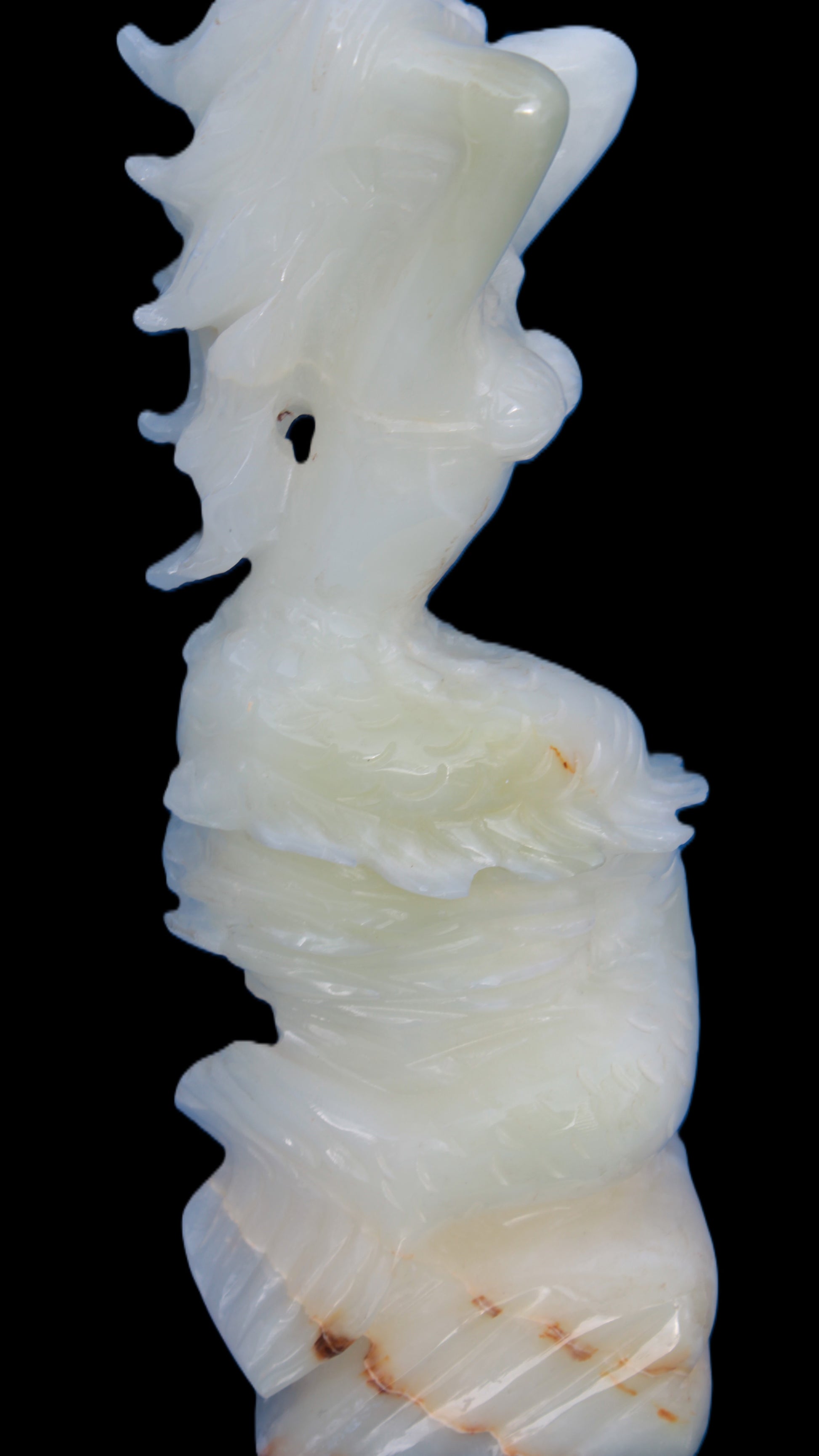 Mermaid hand-carved White Jade 320mm 3900g Rocks and Things