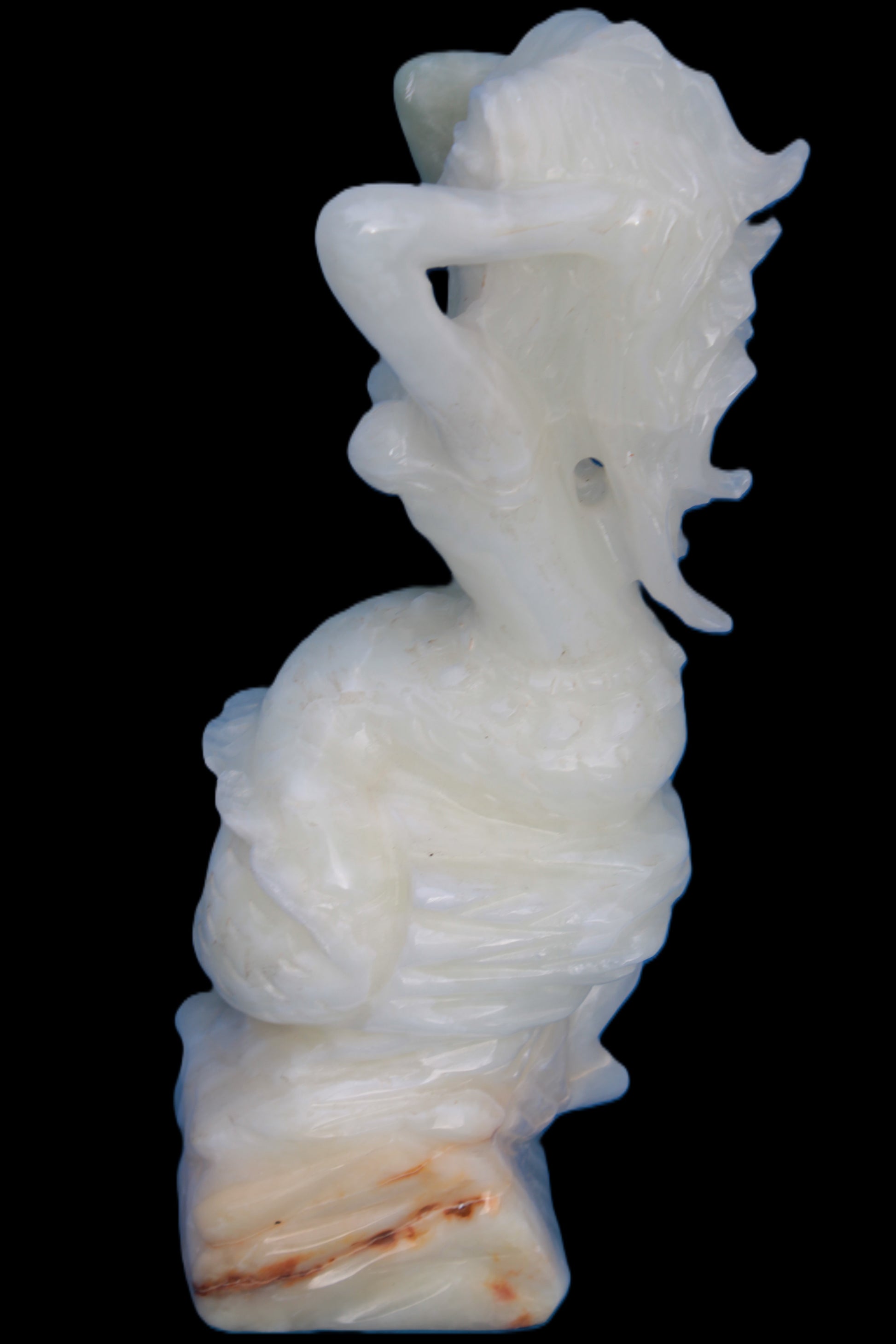 Mermaid hand-carved White Jade 320mm 3900g Rocks and Things