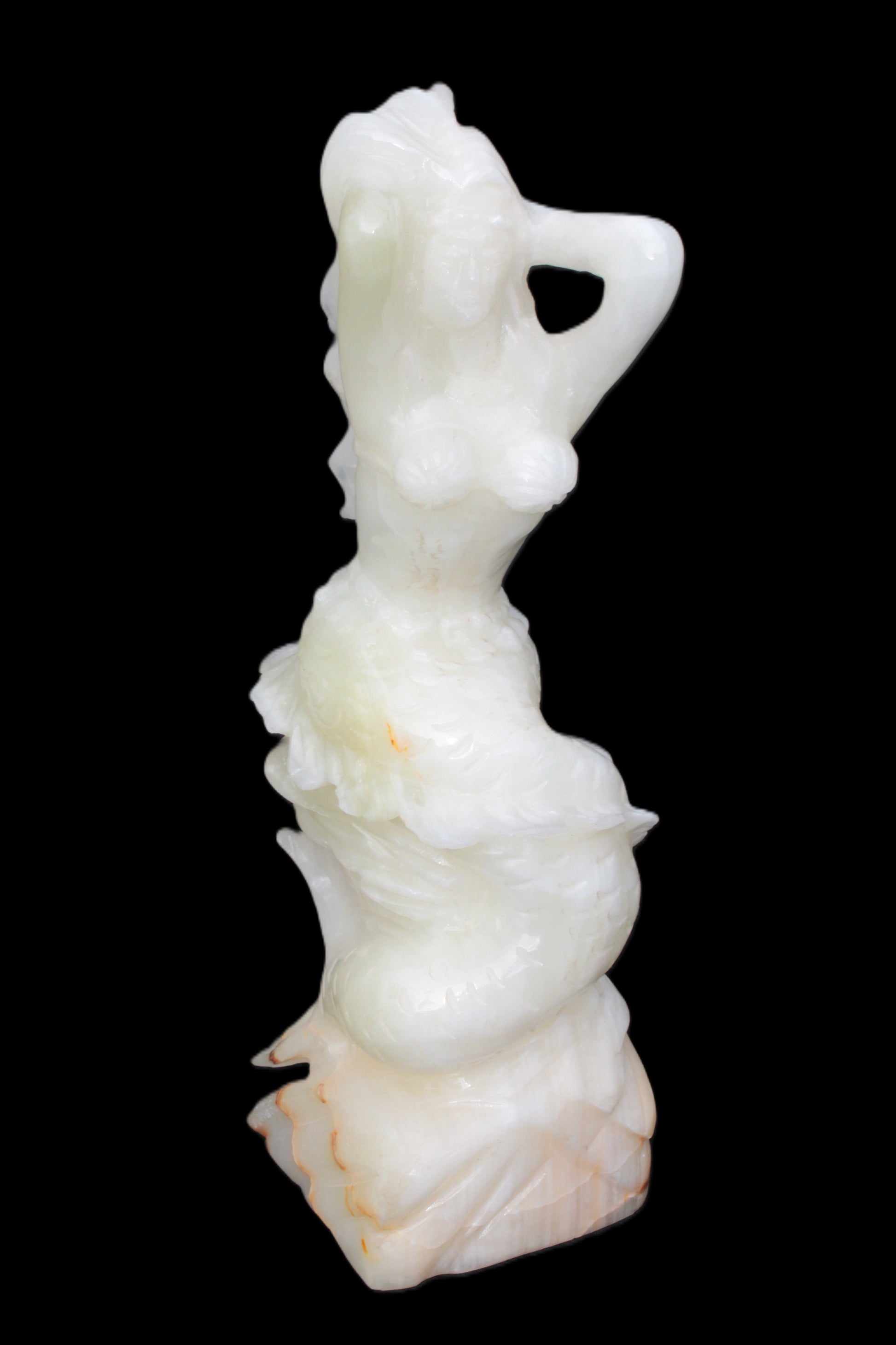 Mermaid hand-carved White Jade 320mm 3900g Rocks and Things