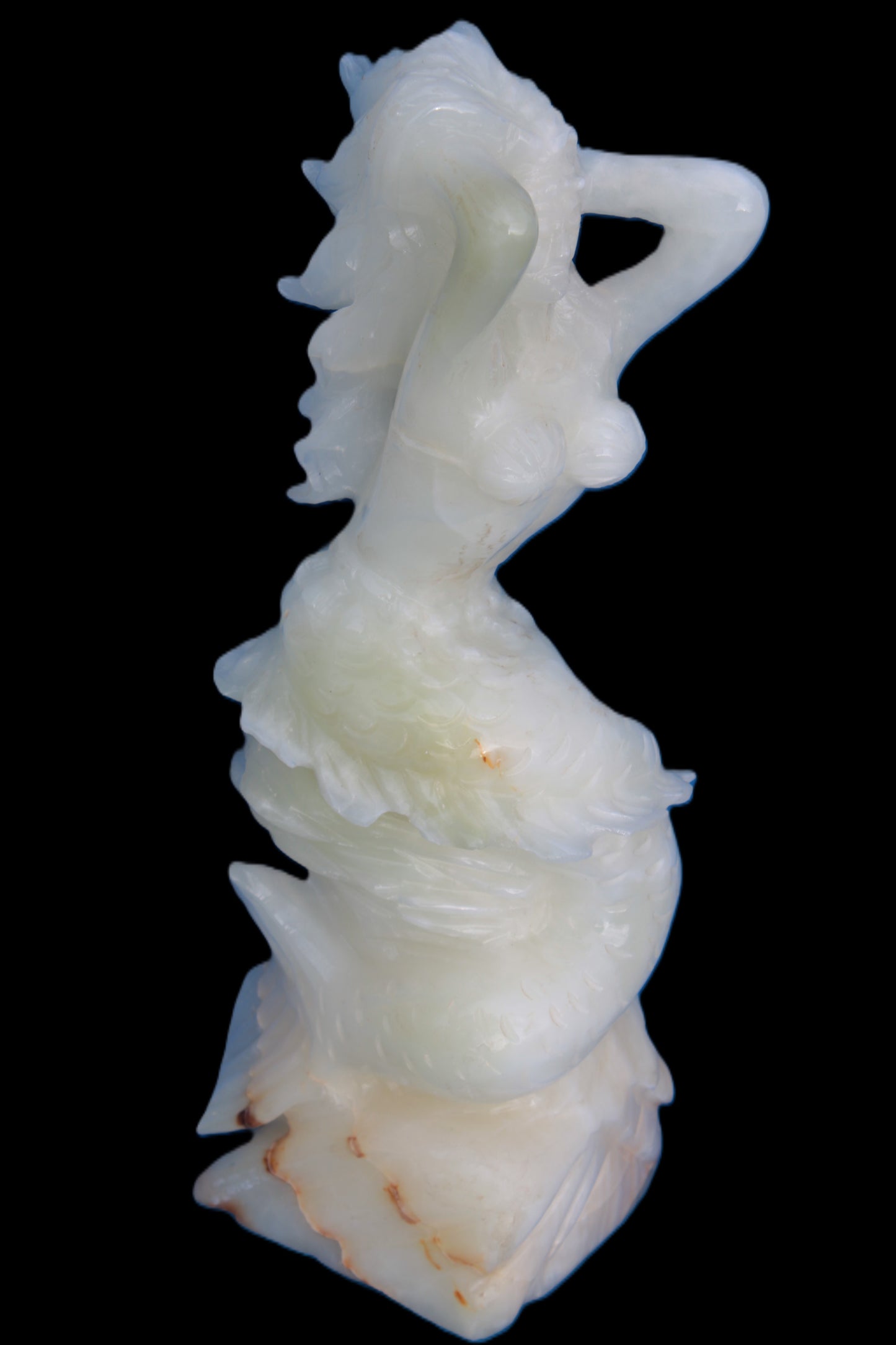 Mermaid hand-carved White Jade 320mm 3900g Rocks and Things