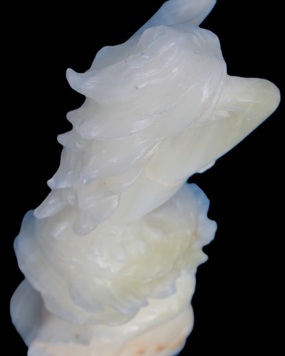 Mermaid hand-carved White Jade 320mm 3900g Rocks and Things