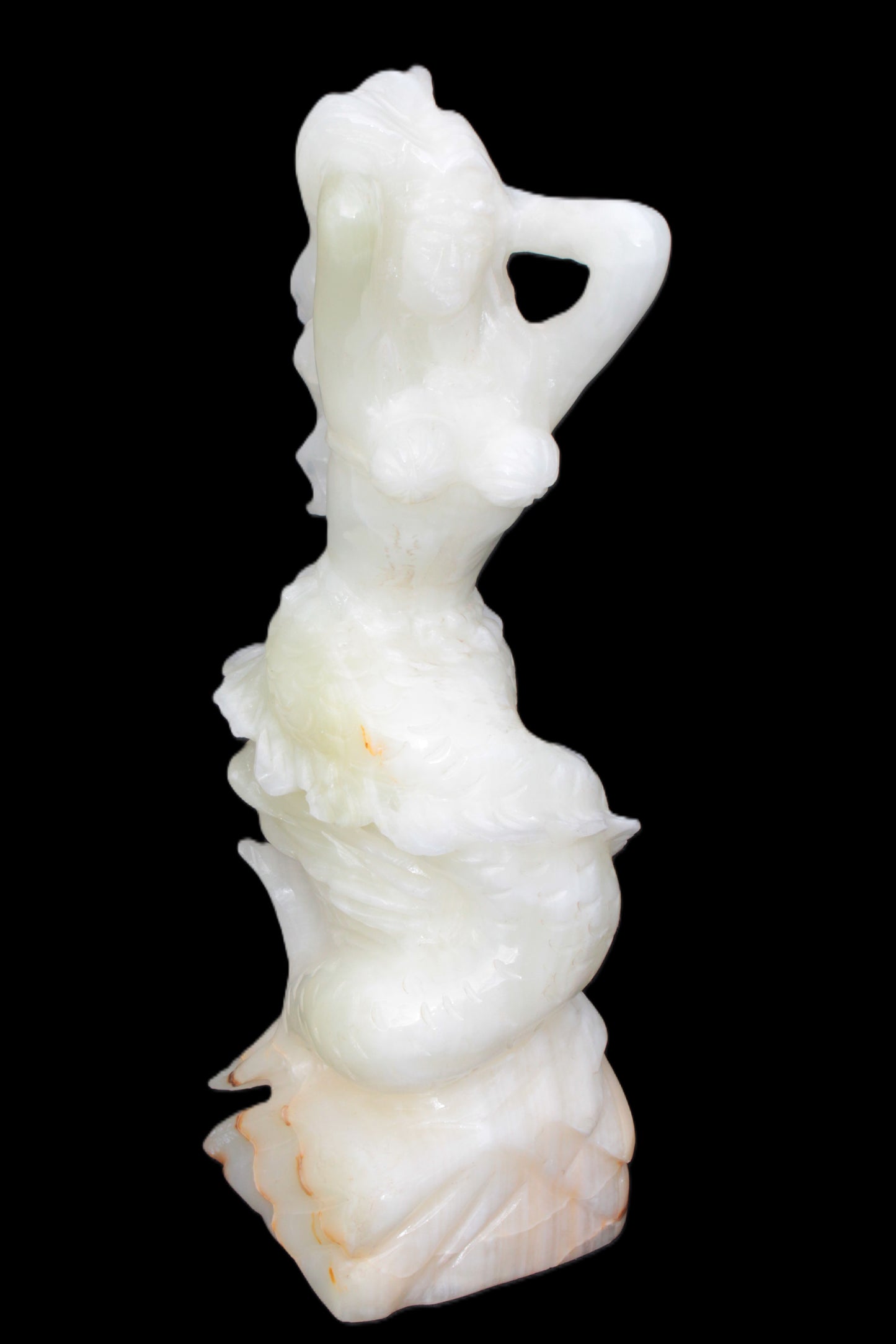 Mermaid hand-carved White Jade 320mm 3900g Rocks and Things