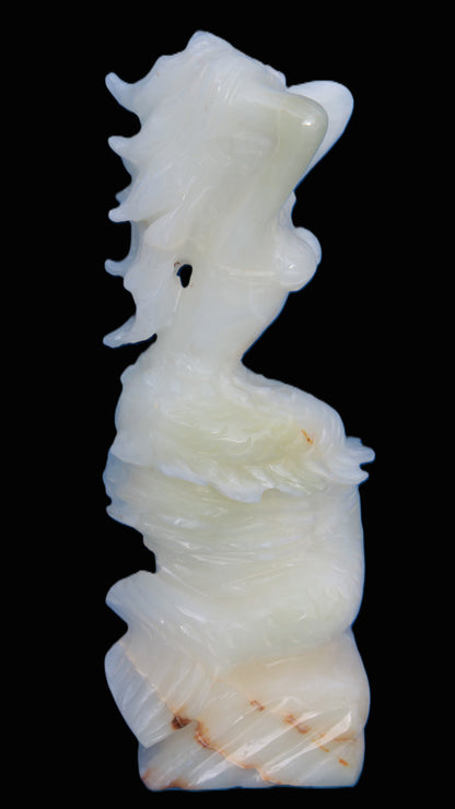 Mermaid hand-carved White Jade 320mm 3900g Rocks and Things