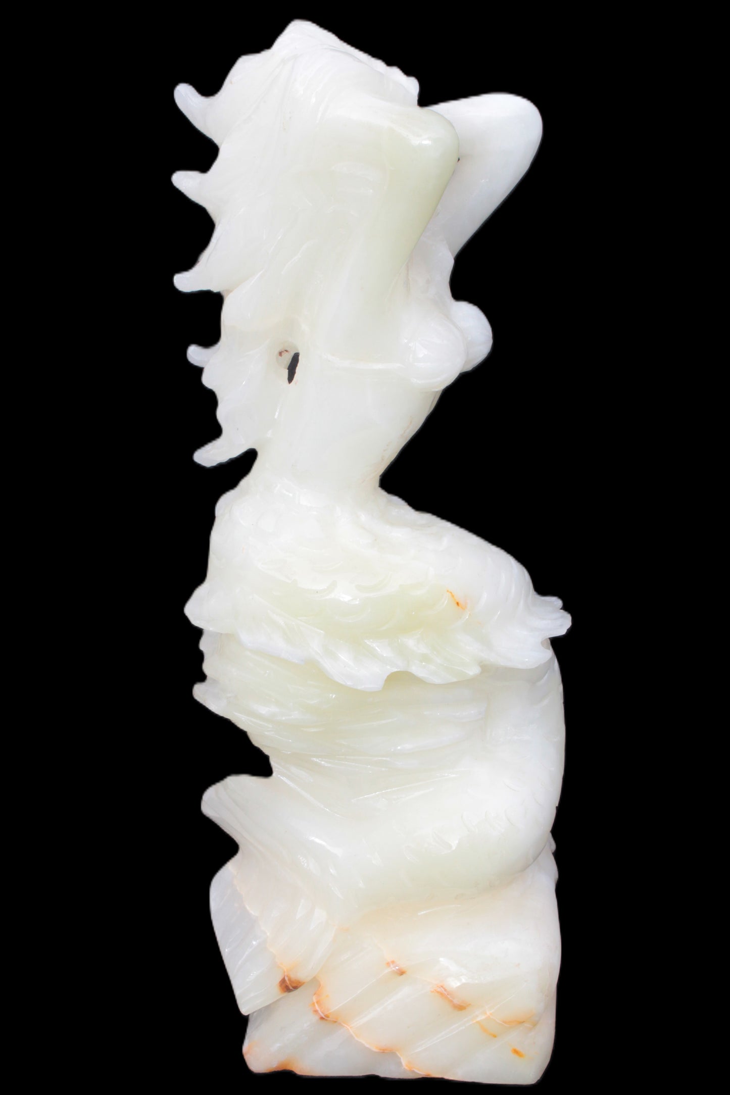 Mermaid hand-carved White Jade 320mm 3900g Rocks and Things