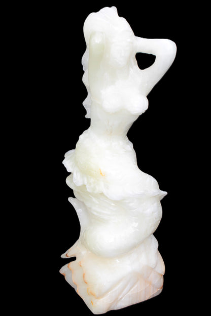 Mermaid hand-carved White Jade 320mm 3900g Rocks and Things